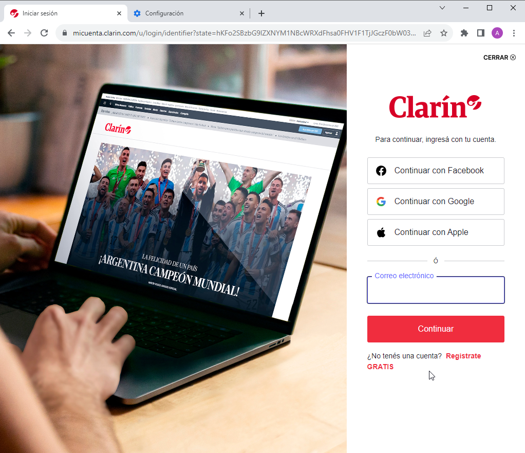 Paywall Clarín pero cuadrado