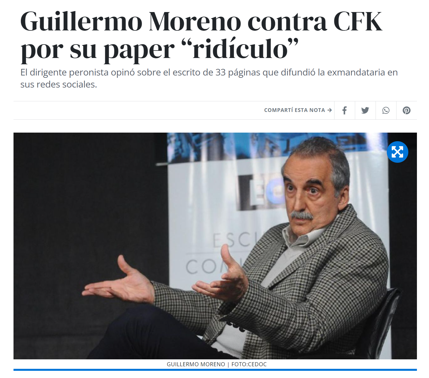 guillermo moreno contra cfk