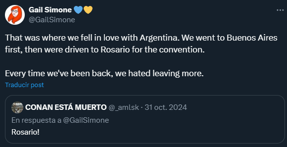 ¿El romance con Argentina que tiene la guionista Gail Simone? Nació en la Crack.