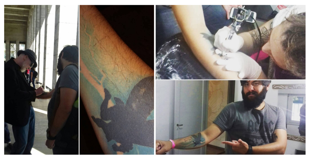 CBB, el único festival en donde te podés cruzar a Frank Miller en el Monumento a la bandera y que firme tu tatuaje de Batman. (Fotos cortesía de Lucas Alarcón)